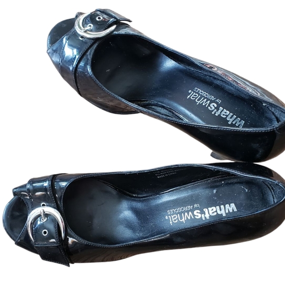 AEROSOLES Shoes - Aerosoles Black Buckle Peep Toe Women's Shoes 11 M